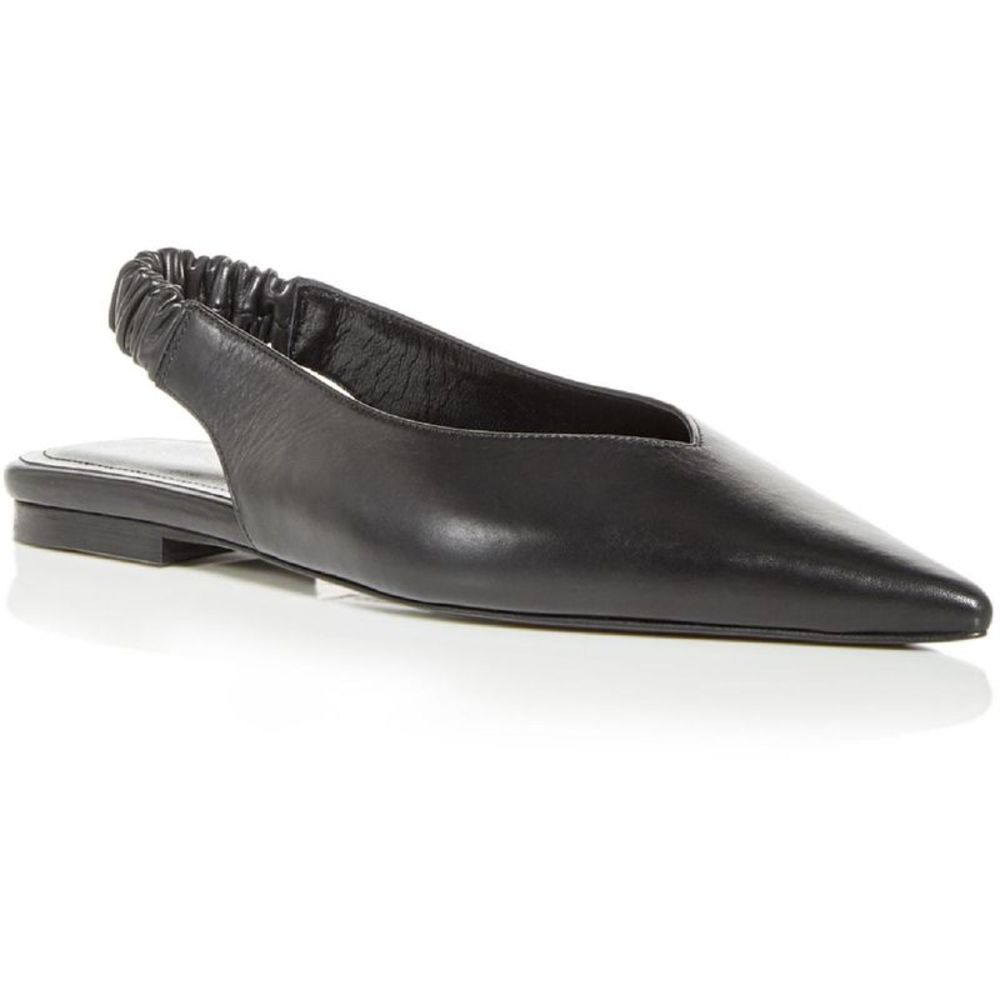 Anine Bing Womens Tara Black Leather Slip On Pointed Toe Slingbacks Size 8